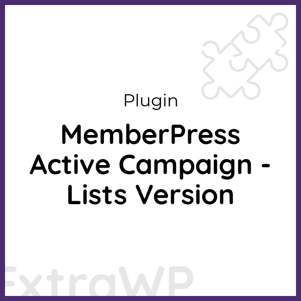 MemberPress Active Campaign - Lists Version