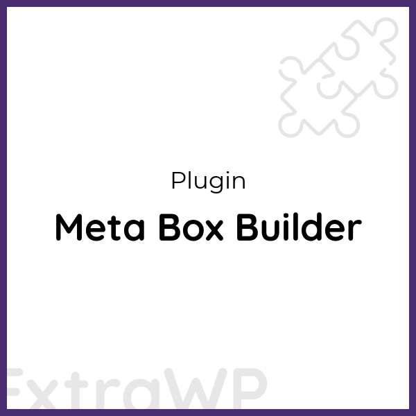 Meta Box Builder