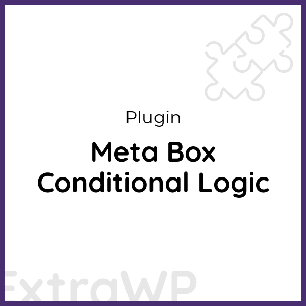 Meta Box Conditional Logic