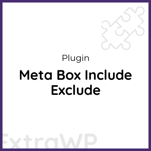 Meta Box Include Exclude