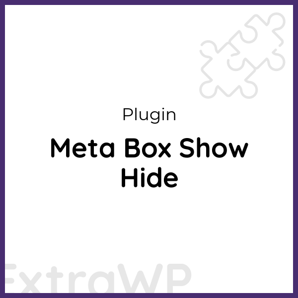 Meta Box Show Hide