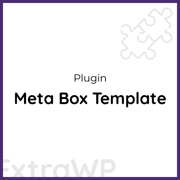 Meta Box Template