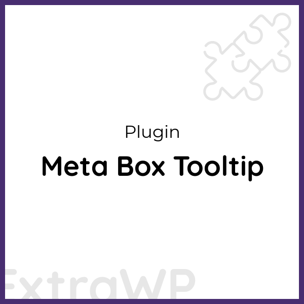 Meta Box Tooltip