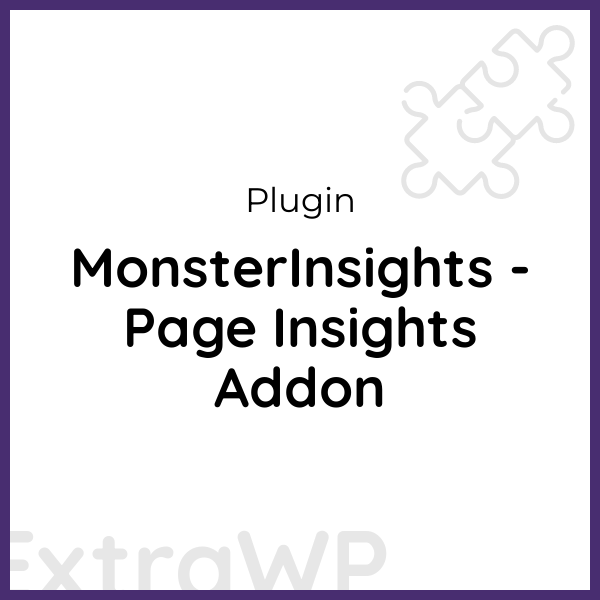 MonsterInsights - Page Insights Addon