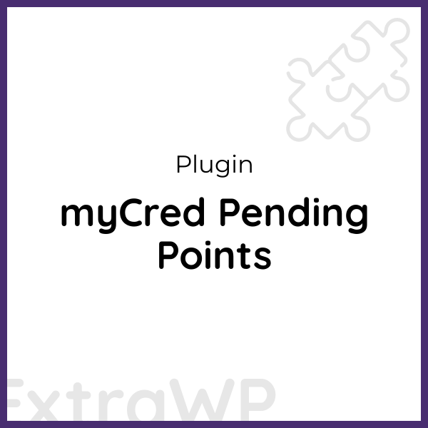 myCred Pending Points