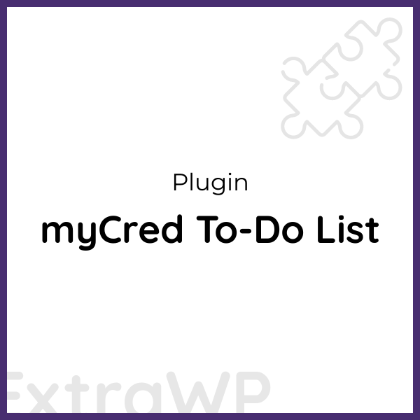 myCred To-Do List