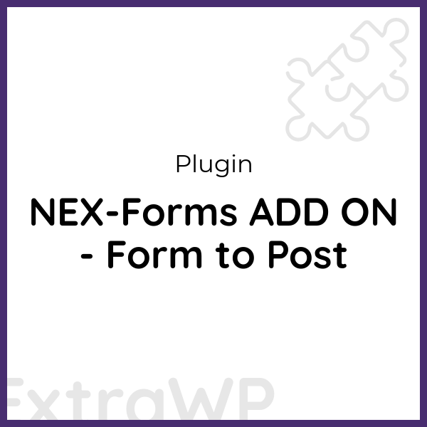 NEX-Forms ADD ON - Form to Post