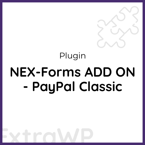 NEX-Forms ADD ON - PayPal Classic