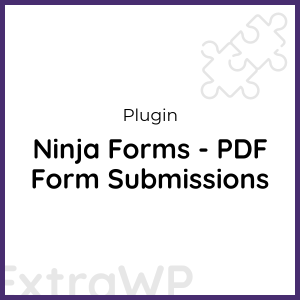 Ninja Forms - PDF Form Submissions