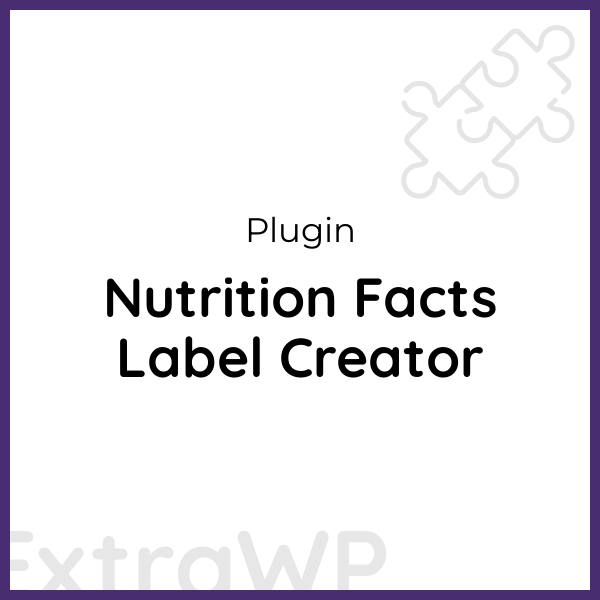 Nutrition Facts Label Creator