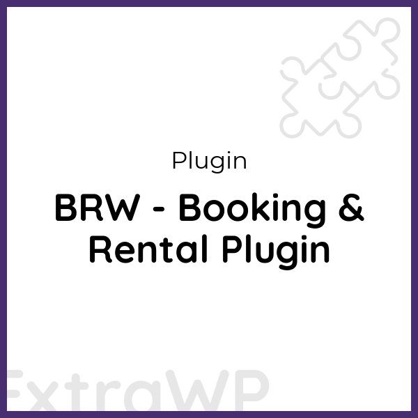 BRW - Booking & Rental Plugin