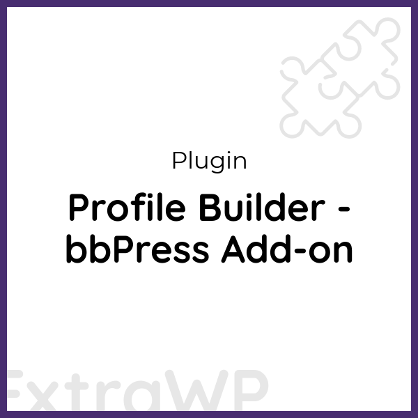 Profile Builder - bbPress Add-on