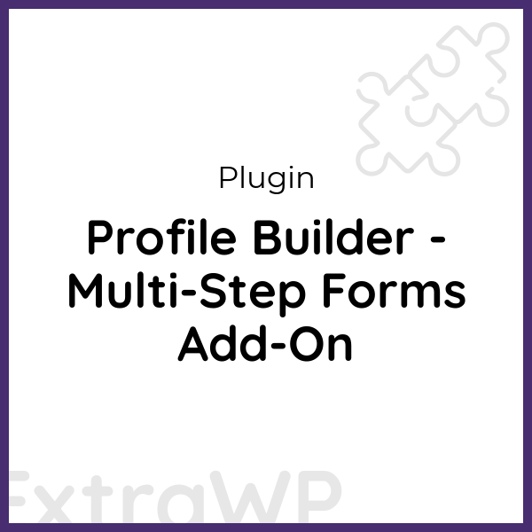 Profile Builder - Multi-Step Forms Add-On