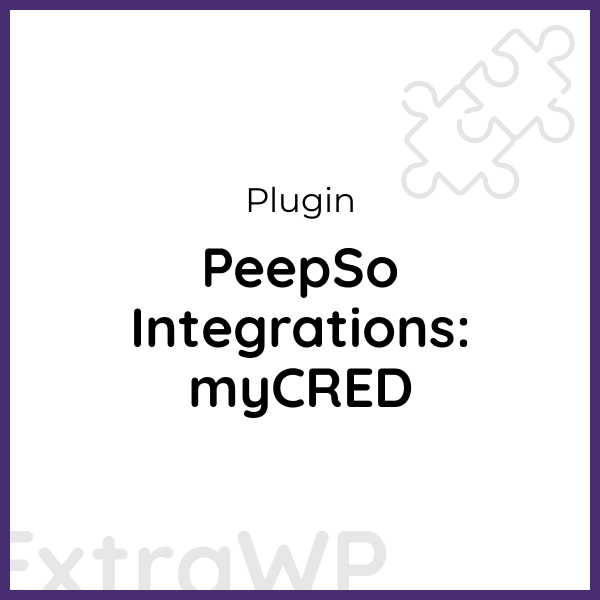 PeepSo Integrations: myCRED