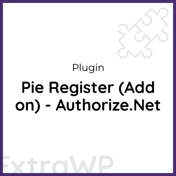 Pie Register (Add on) - Authorize.Net