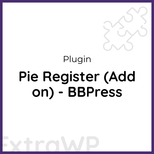 Pie Register (Add on) - BBPress