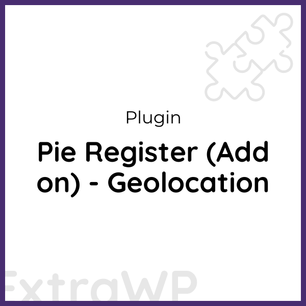 Pie Register (Add on) - Geolocation