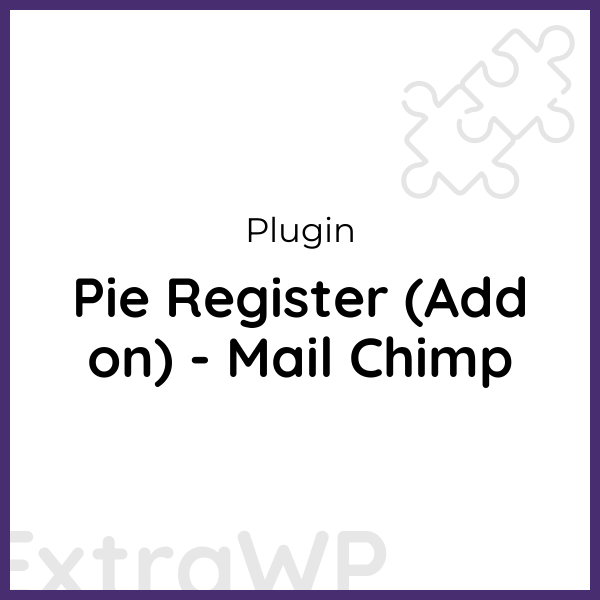 Pie Register (Add on) - Mail Chimp