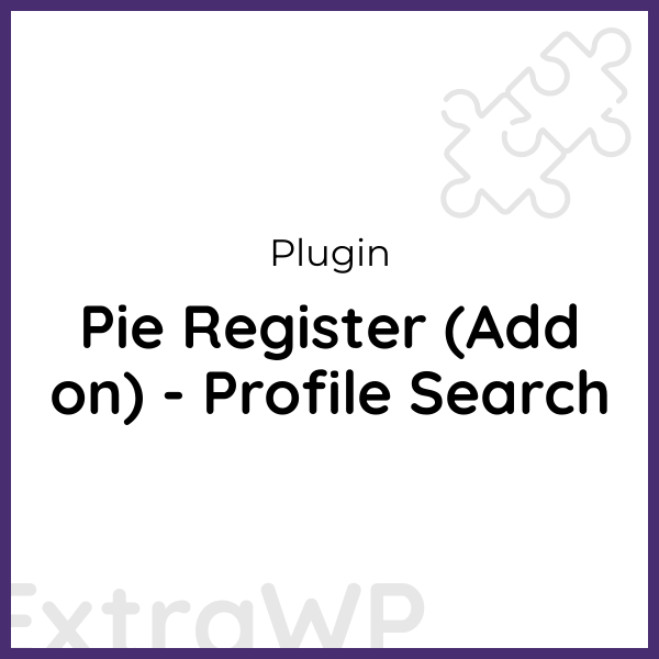 Pie Register (Add on) - Profile Search