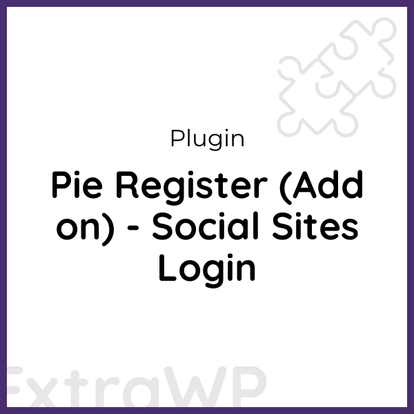 Pie Register (Add on) - Social Sites Login