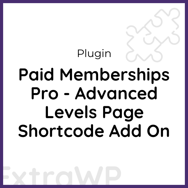 Paid Memberships Pro - Advanced Levels Page Shortcode Add On