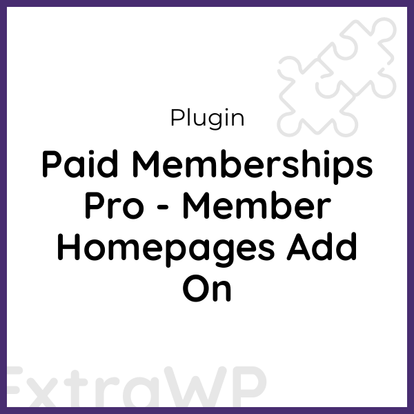 Paid Memberships Pro - Member Homepages Add On