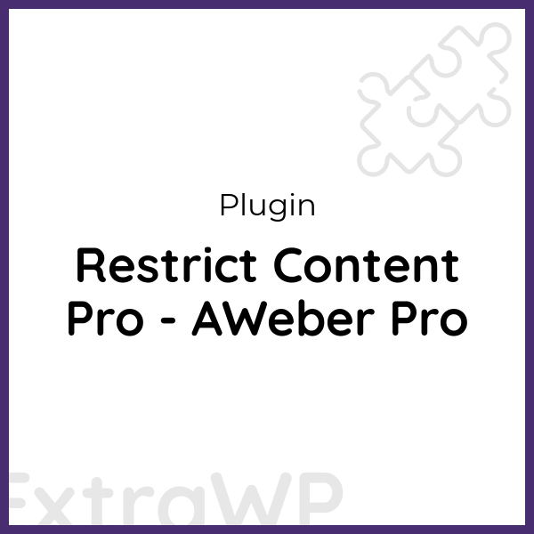 Restrict Content Pro - AWeber Pro