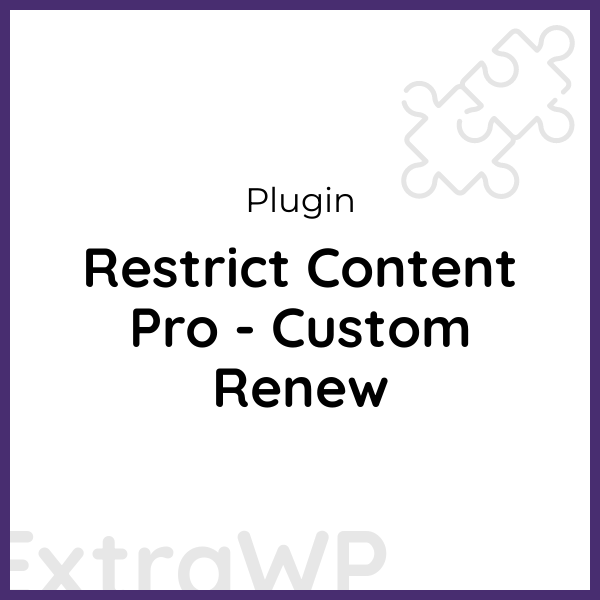 Restrict Content Pro - Custom Renew