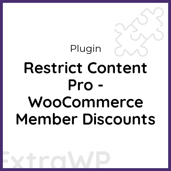 Restrict Content Pro - WooCommerce Member Discounts