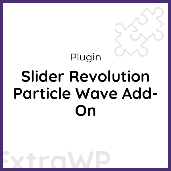 Slider Revolution Particle Wave Add-On