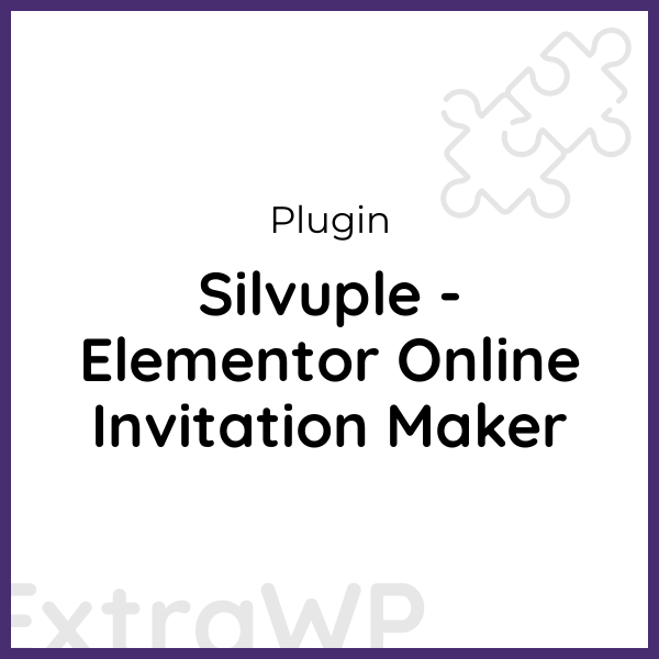 Silvuple - Elementor Online Invitation Maker
