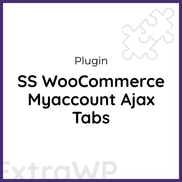 SS WooCommerce Myaccount Ajax Tabs