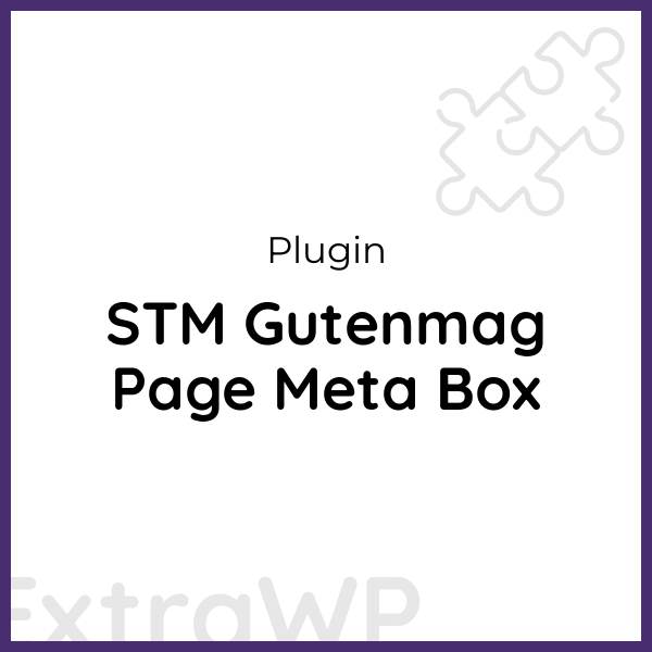 STM Gutenmag Page Meta Box