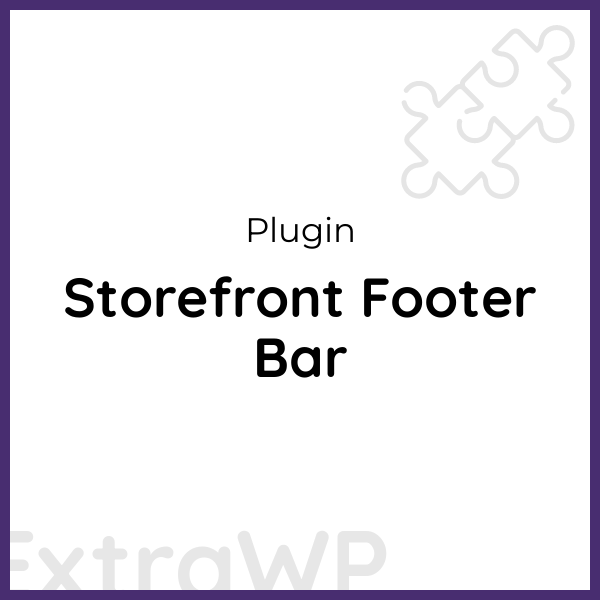 Storefront Footer Bar