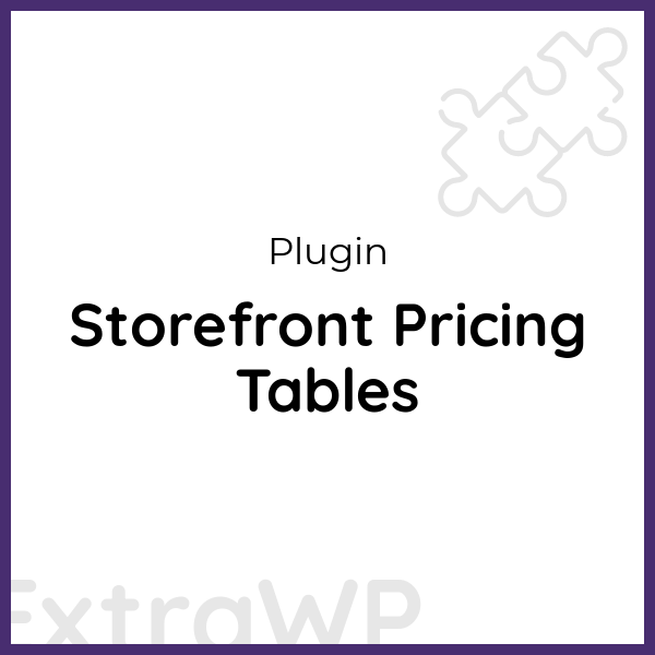 Storefront Pricing Tables