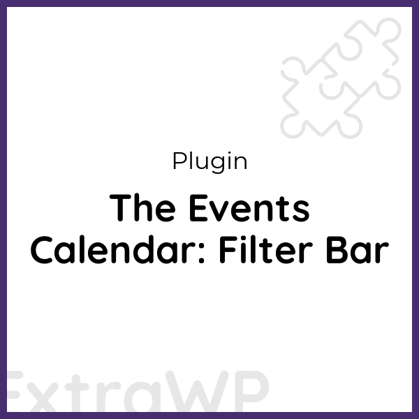 The Events Calendar: Filter Bar