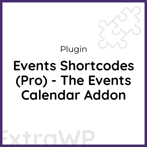 Events Shortcodes (Pro) - The Events Calendar Addon