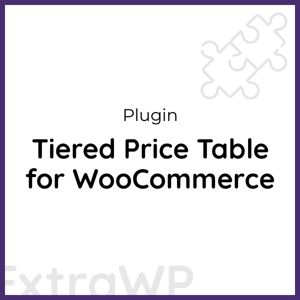 Tiered Price Table for WooCommerce