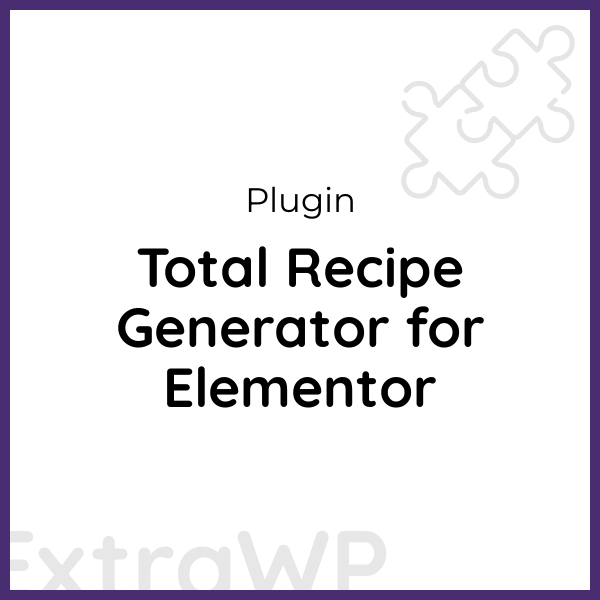 Total Recipe Generator for Elementor