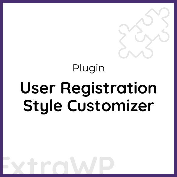 User Registration Style Customizer