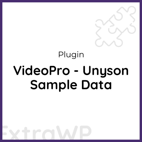 VideoPro - Unyson Sample Data