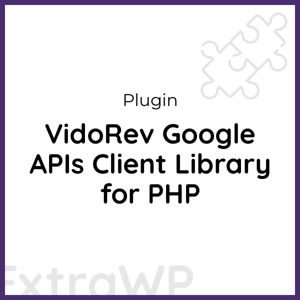 VidoRev Google APIs Client Library for PHP