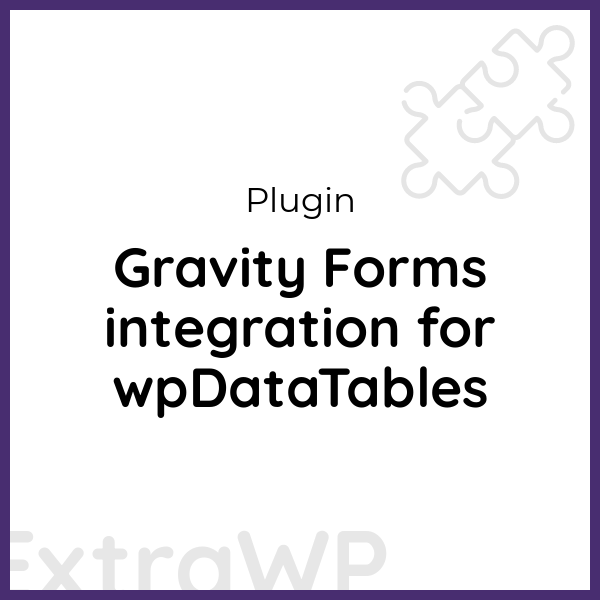 Gravity Forms integration for wpDataTables