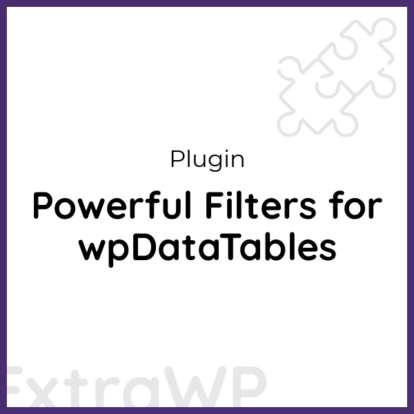 Powerful Filters for wpDataTables