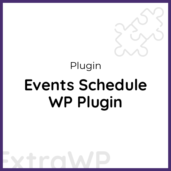 Events Schedule WP Plugin