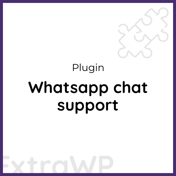 Whatsapp chat support