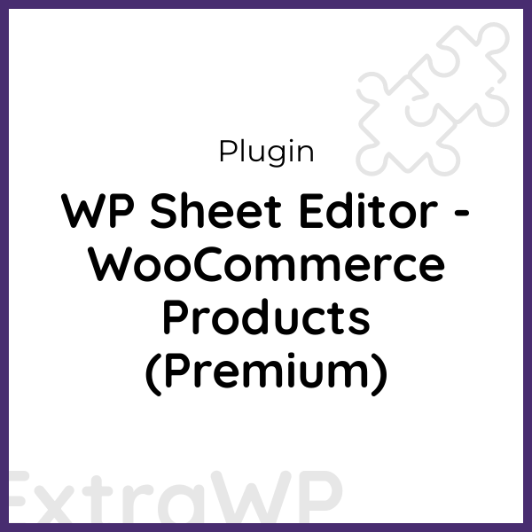 WP Sheet Editor - WooCommerce Products (Premium)