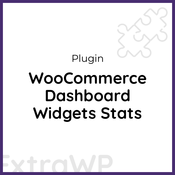 WooCommerce Dashboard Widgets Stats