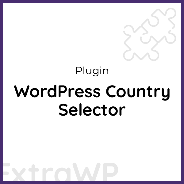 WordPress Country Selector