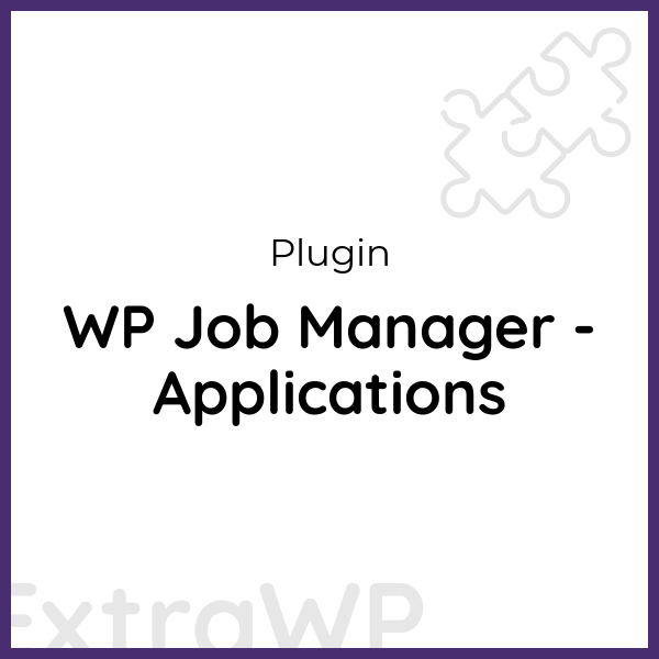 WP Job Manager - Applications